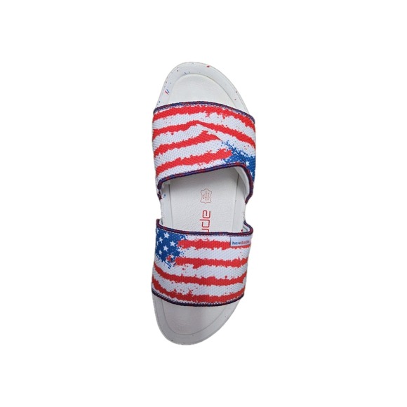 Hey Dude Other - Hey Dude Slide Sandals American Flag Red White Blue Youth Sz 5